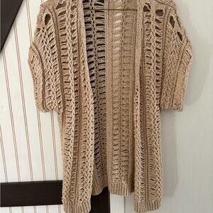 Soft Surroundings Beige Open-Knit Cardigan S/M